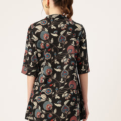 Printed Mandarin Shirt – Casual & Chic