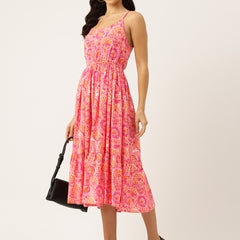 Women’s Floral Print Rayon Flared Dress | Soft & Lightweight | Casual Fit | Sizes XS–XXL