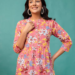 Tunic – Mandarin Collar, 3/4 Sleeves, Flattering Fit (Sizes S–XXL)