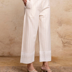 Women’s Cotton Embroidered Wide-Leg Palazzos | Soft, Breathable & Elegant