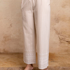 Women’s Cotton Embroidered Wide-Leg Palazzos | Soft, Breathable & Elegant