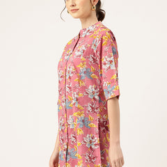 Printed Mandarin Collar top – Casual & Chic