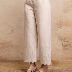 Women’s Cotton Embroidered Wide-Leg Palazzos | Soft, Breathable & Elegant