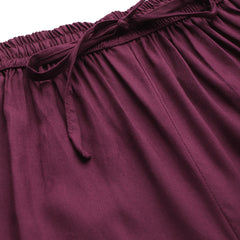 Women's Culottes | Calf-Length Pants with Double Pockets & Elastic Waistband