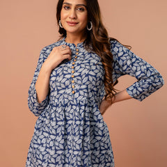 Top – Mandarin Collar, 3/4 Sleeves, Flattering Fit (Sizes S–XXL)