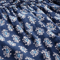 Blue Women Pure Cotton Paisley Printed Palazzo Pants | Elastic Waist | Wide Leg
