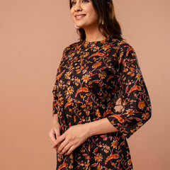 Top – Mandarin Collar, 3/4 Sleeves, Flattering Fit (Sizes S–XXL)