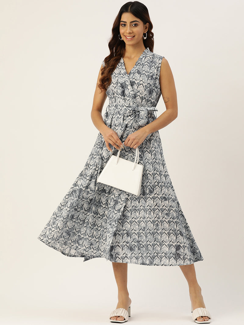 Floral Wrap Angrakha Dress – Lightweight Sleeveless Cotton Perfection