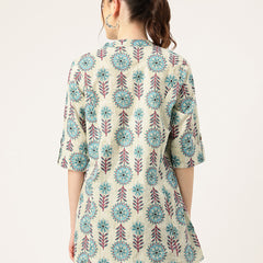 Printed Mandarin Collar top – Casual & Chic