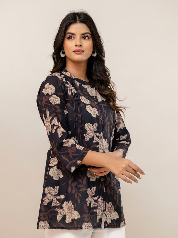 Elegant Mandarin Collar Printed Tunic – Stylish & Comfortable, Sizes