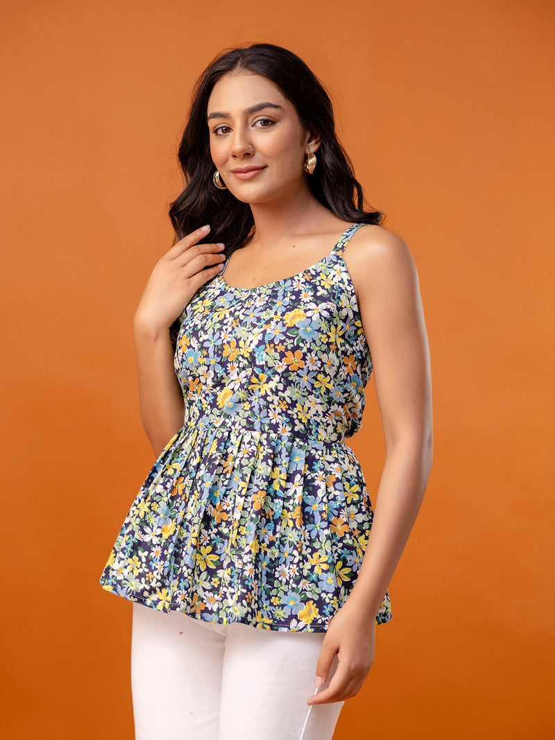 Strappy Peplum Top – Flattering Fit, All-Day Comfort, Sizes XS–XXL.