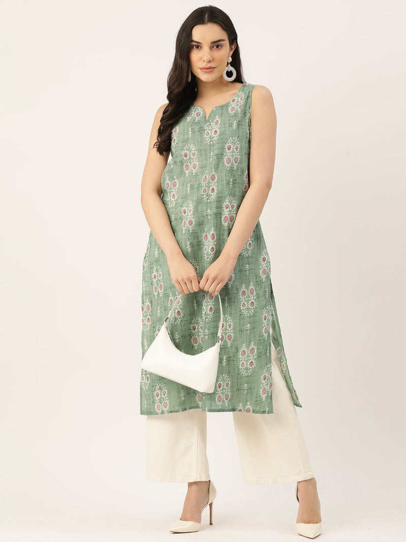 V-Neck Long Kurti