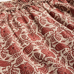 Red Women Pure Cotton Paisley Printed Palazzo Pants | Elastic Waist | Wide Leg