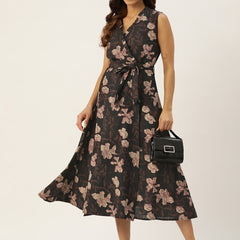Floral Wrap Angrakha Dress – Lightweight Sleeveless Cotton Perfection