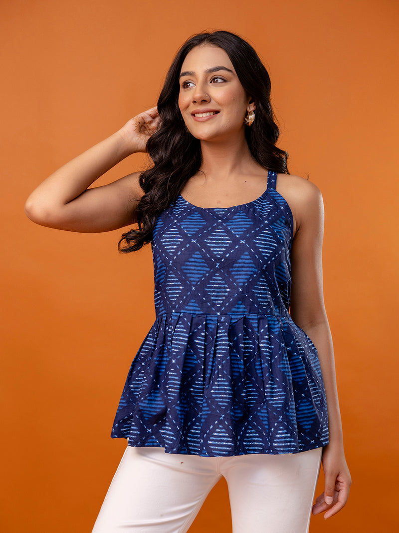 Strappy Peplum Top – Flattering Fit, All-Day Comfort, Sizes XS–XXL.