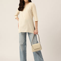 Elegant Short Kurti for Women – 3/4 Sleeves | Round Neck |