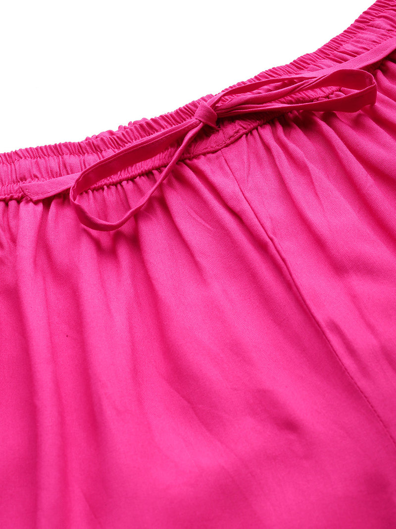 Women's Culottes | Calf-Length Pants with Double Pockets & Elastic Waistband