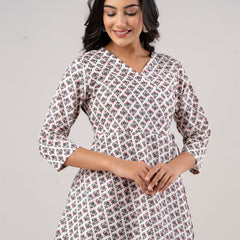 Cotton Printed Angrakha Short Tunic
