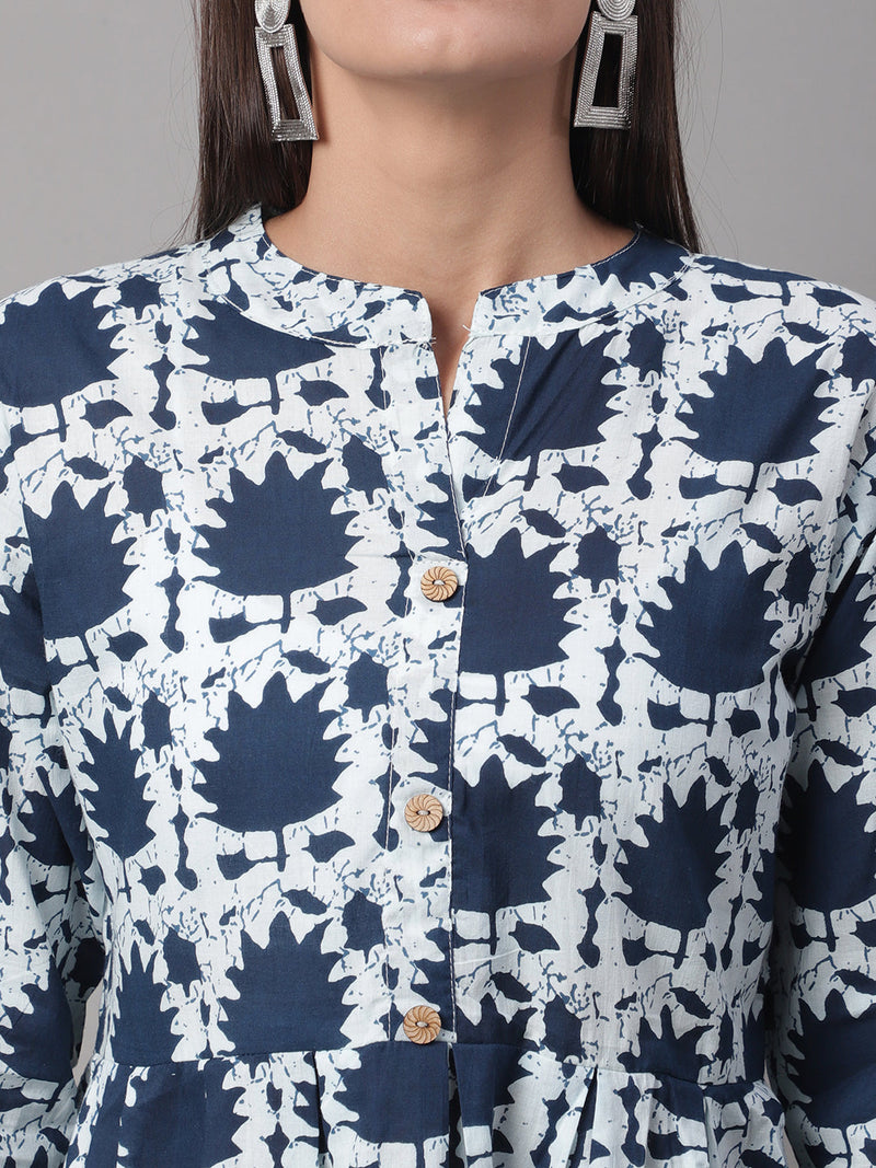 Women Flared White Designer Short Kurti