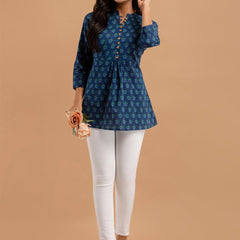 Cotton Printed A-Line Short Tunic