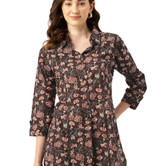 Versatile Collared Shirt with 3/4 Sleeves for Women – Elegant & Casual