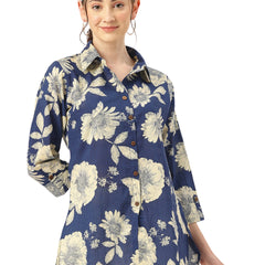 Versatile Collared Shirt with 3/4 Sleeves for Women – Elegant & Casual