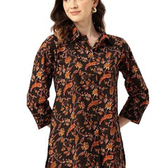 Versatile Collared top with 3/4 Sleeves for Women – Elegant & Casual