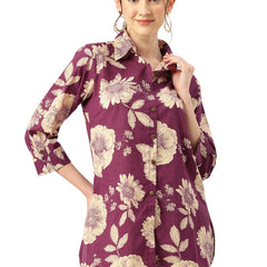 Versatile Collared top with 3/4 Sleeves for Women – Elegant & Casual
