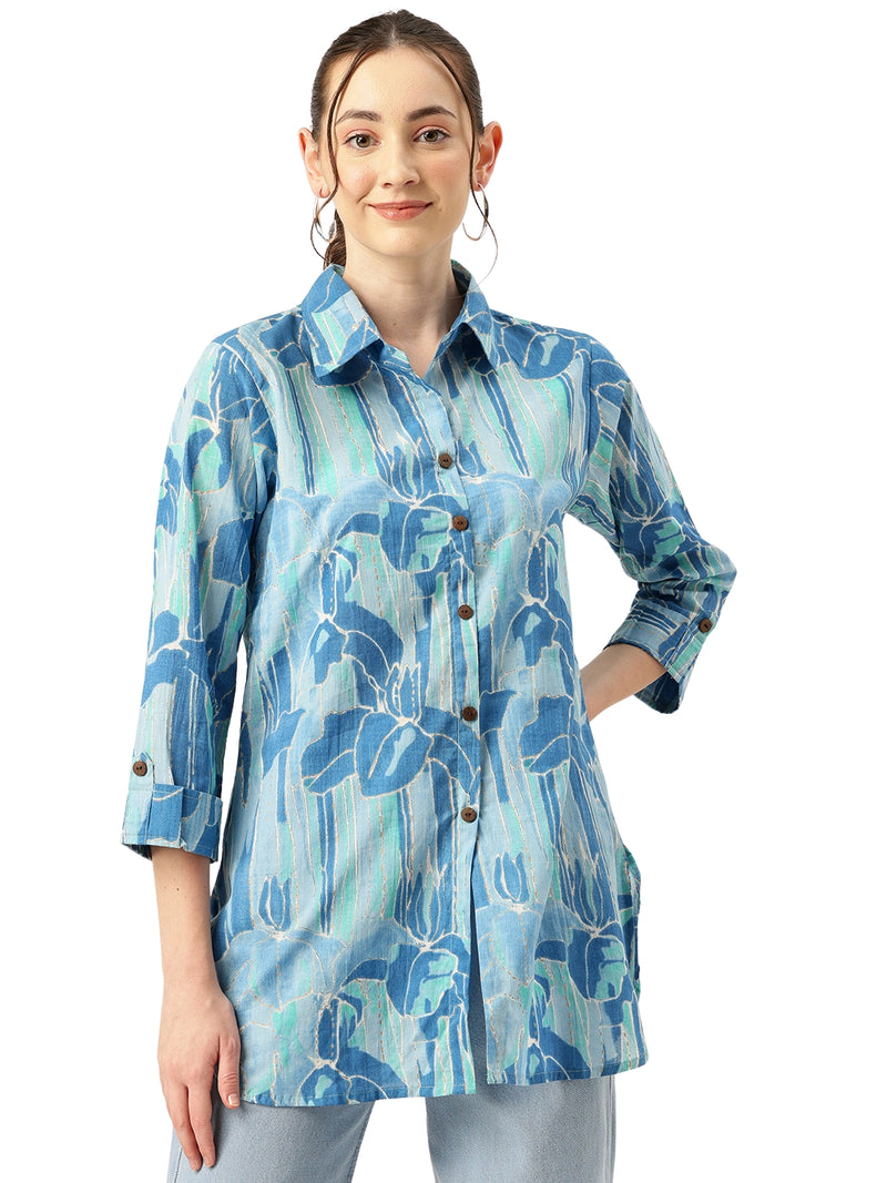 Versatile Collared top with 3/4 Sleeves for Women – Elegant & Casual