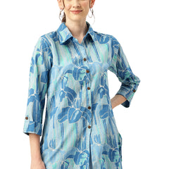 Versatile Collared top with 3/4 Sleeves for Women – Elegant & Casual