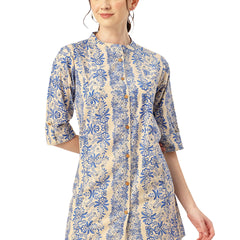 Printed Mandarin Shirt – Casual & Chic