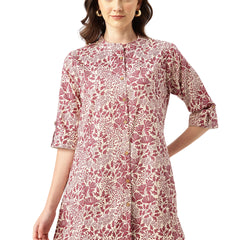 Printed Mandarin Collar top – Casual & Chic