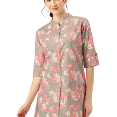 Printed Mandarin Collar top – Casual & Chic