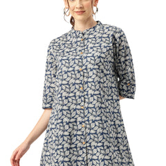 Printed Mandarin Collar top – Casual & Chic