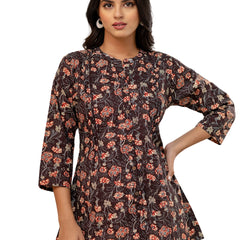 Elegant Mandarin Collar Printed Tunic – Stylish & Comfortable, Sizes