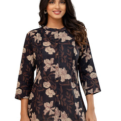 Elegant Mandarin Collar Printed Tunic – Stylish & Comfortable, Sizes