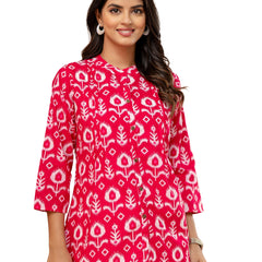 Elegant Mandarin Collar Printed Tunic – Stylish & Comfortable, Sizes