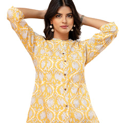 Elegant Mandarin Collar Printed Tunic – Stylish & Comfortable, Sizes