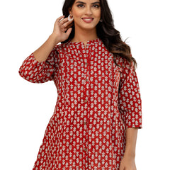 Elegant Mandarin Collar Printed Tunic – Stylish & Comfortable, Sizes