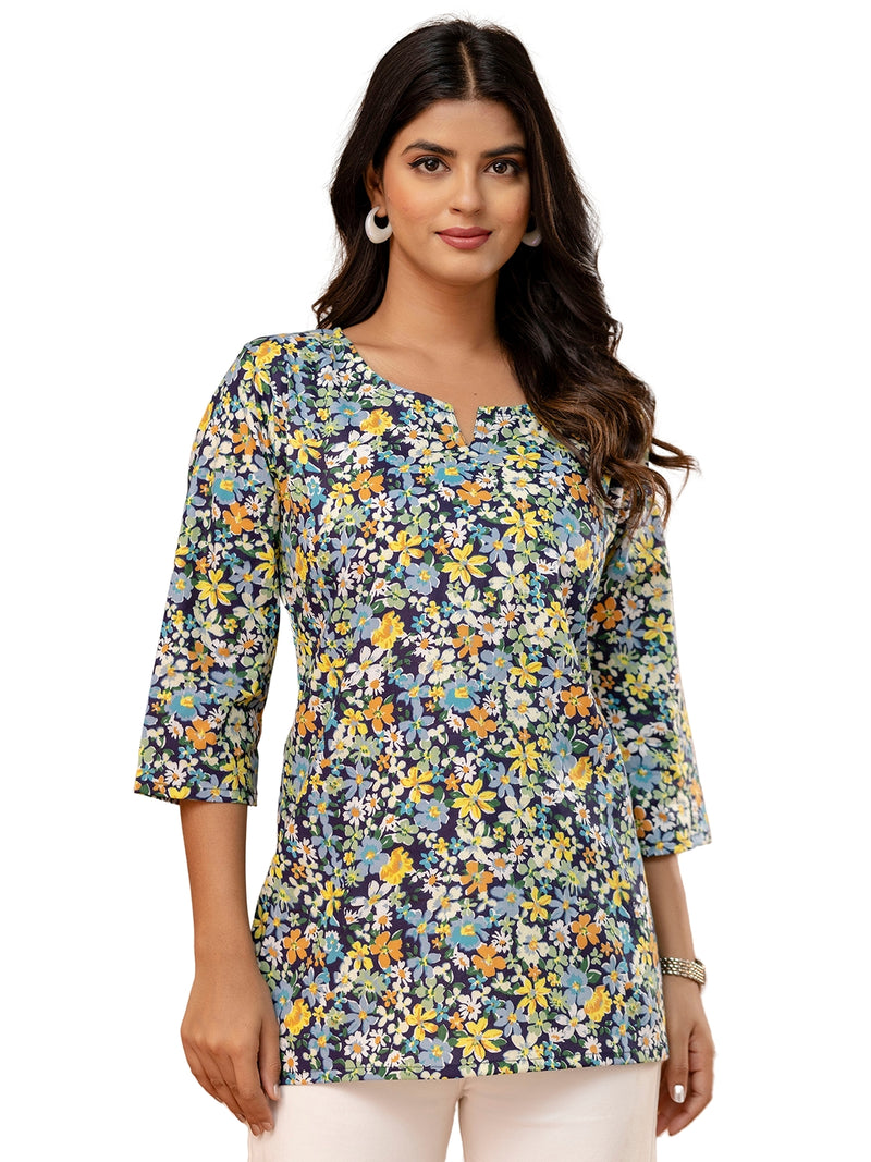 Elegant Printed Short Kurti – Soft Cotton, Everyday Style, Sizes S–XXL.