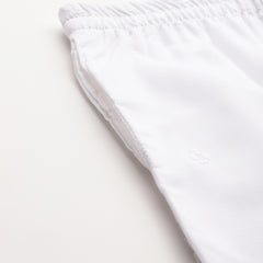 White Embroidered Palazzos–Fully Lined, Elastic Waist & Ankle-Length with Side Pocket