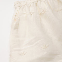 Beige Palazzos | Embroidered Elegnace With Elastic Waist & Single Pocket