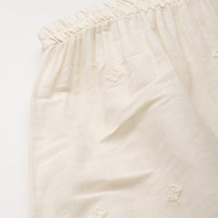 Beige Palazzos | Embroidered Elegnace With Elastic Waist & Single Pocket