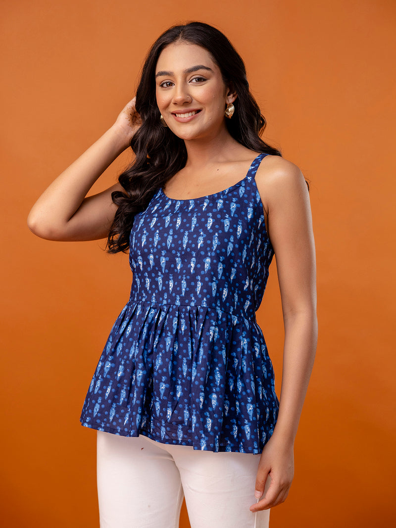 Strappy Peplum Top – Flattering Fit, All-Day Comfort, Sizes XS–XXL.