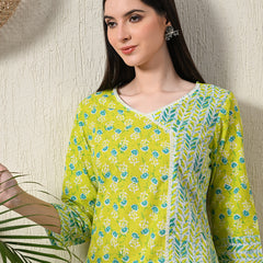 Graceful Wrap-Style Angrakha Cotton Kurti for Everyday Wear