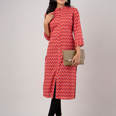 Feranoid Straight Knee Length Grey Colour Kurta For Women