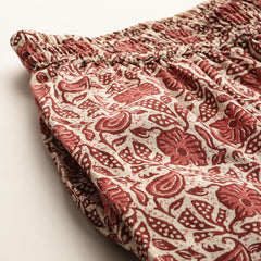 Red Women Pure Cotton Paisley Printed Palazzo Pants | Elastic Waist | Wide Leg