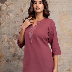Elegant Short Kurti for Women – 3/4 Sleeves | Round Neck |
