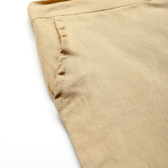 Cotton Pants - Double Pockets, Adjustable Waist, and Ankle-Length Fit
