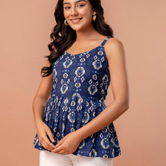 Strappy Peplum Top – Flattering Fit, All-Day Comfort, Sizes XS–XXL.